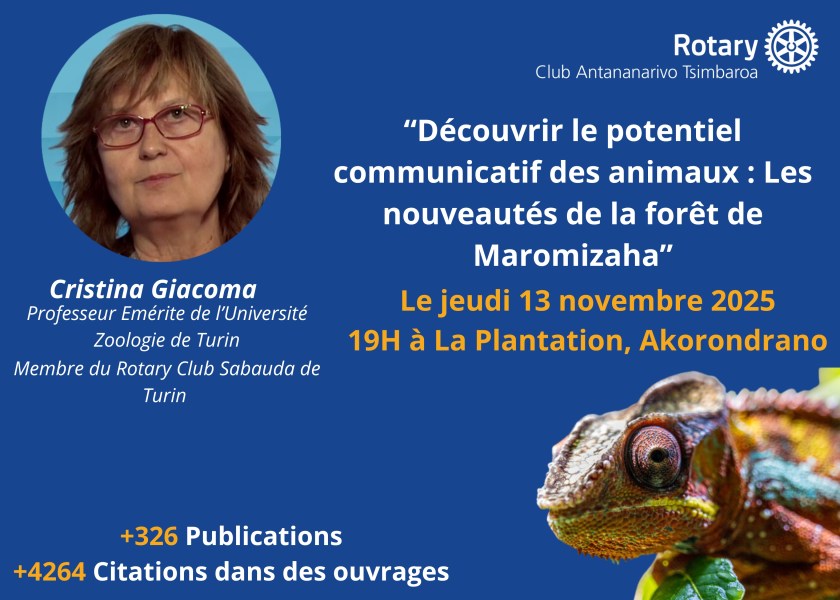 Conférence Pr Giacoma C. –  Le potentiel communicatif des animaux de Maromizaha